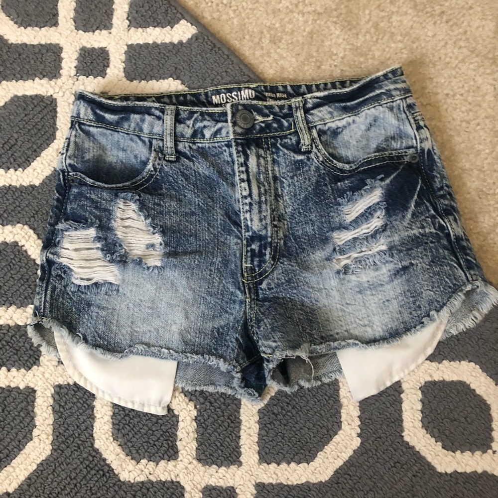 High waisted denim shorts